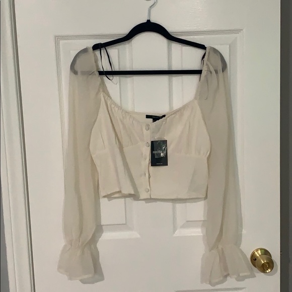 Forever 21 Tops - White cropped blouse